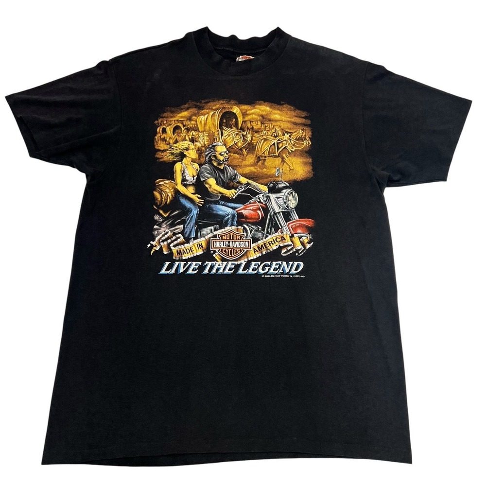 Vintage 90s 3d Emblem Harley Davidson Live The Legend Shirt Sz XL‎ Motorcycle Co